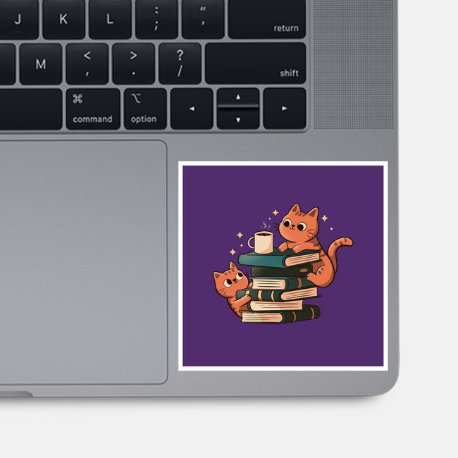 Cats And Books And Coffee-None-Glossy-Sticker-tobefonseca