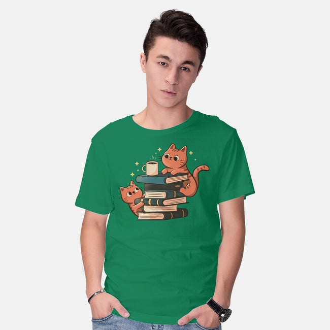 Cats And Books And Coffee-Mens-Basic-Tee-tobefonseca