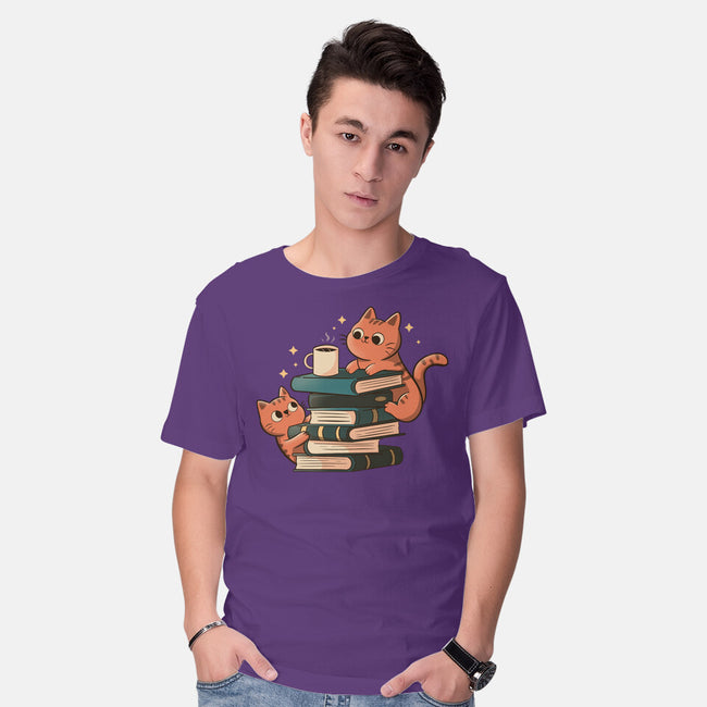 Cats And Books And Coffee-Mens-Basic-Tee-tobefonseca