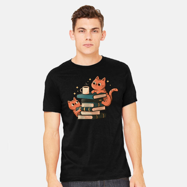 Cats And Books And Coffee-Mens-Heavyweight-Tee-tobefonseca