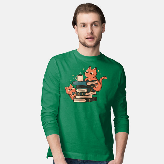 Cats And Books And Coffee-Mens-Long Sleeved-Tee-tobefonseca