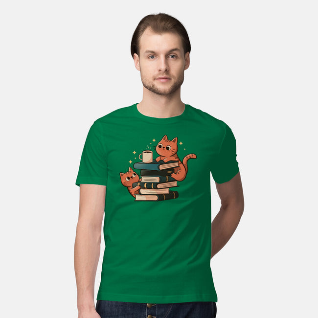 Cats And Books And Coffee-Mens-Premium-Tee-tobefonseca