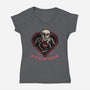 Be My Bloody Valentine-Womens-V-Neck-Tee-glitchygorilla
