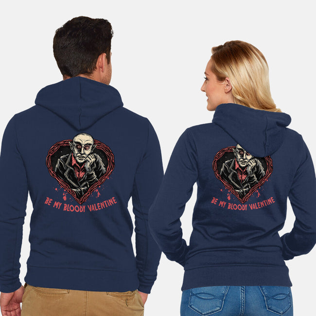 Be My Bloody Valentine-Unisex-Zip-Up-Sweatshirt-glitchygorilla