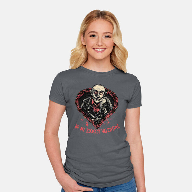 Be My Bloody Valentine-Womens-Fitted-Tee-glitchygorilla