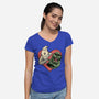 Ghoulish Love-Womens-V-Neck-Tee-glitchygorilla