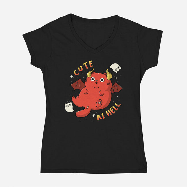 Cutie As Hell-Womens-V-Neck-Tee-Freecheese