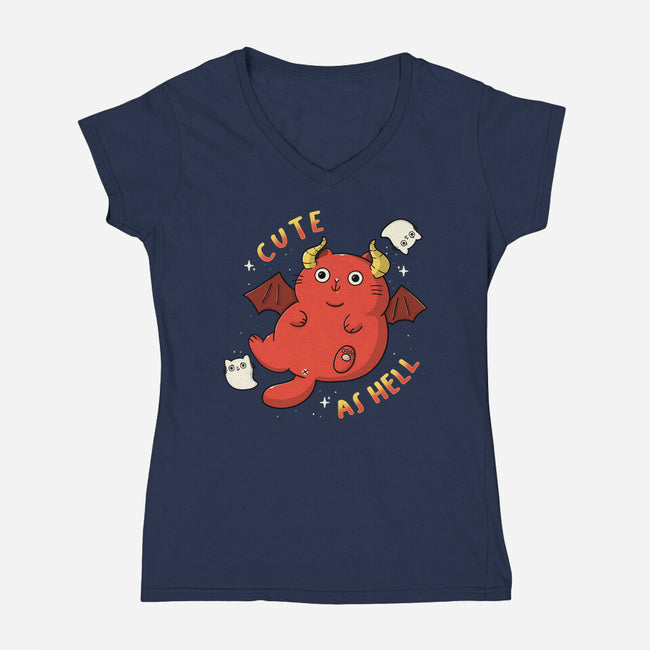 Cutie As Hell-Womens-V-Neck-Tee-Freecheese