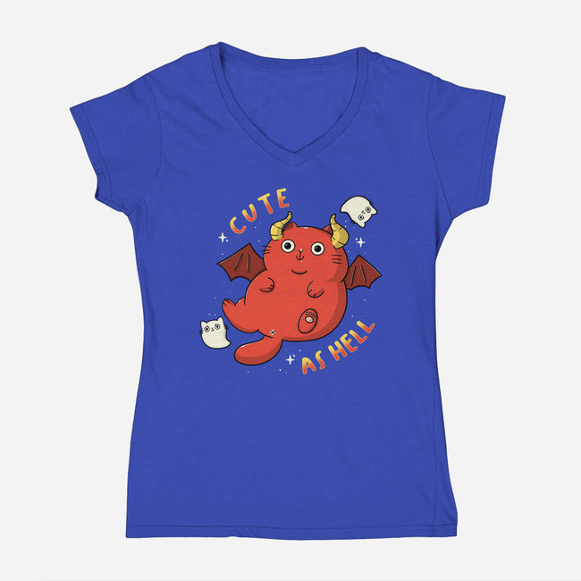 Cutie As Hell-Womens-V-Neck-Tee-Freecheese