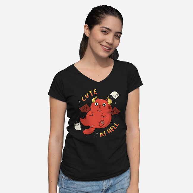 Cutie As Hell-Womens-V-Neck-Tee-Freecheese