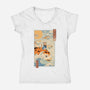 Flying Carp Rider-Womens-V-Neck-Tee-vp021