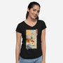 Flying Carp Rider-Womens-V-Neck-Tee-vp021