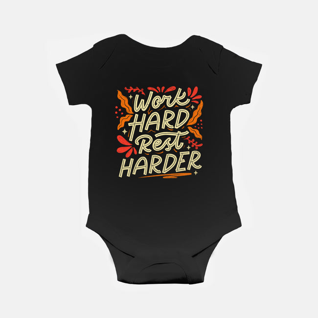 Work Hard Rest Harder-Baby-Basic-Onesie-koalastudio