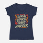 Work Hard Rest Harder-Womens-V-Neck-Tee-koalastudio
