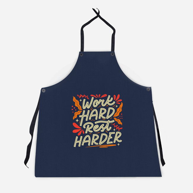Work Hard Rest Harder-Unisex-Kitchen-Apron-koalastudio