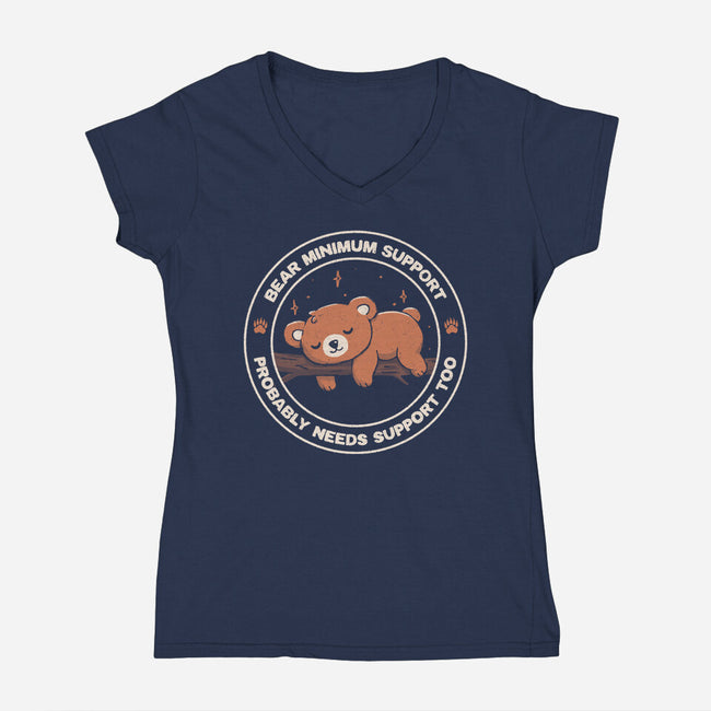 Bear Mininum Support-Womens-V-Neck-Tee-koalastudio