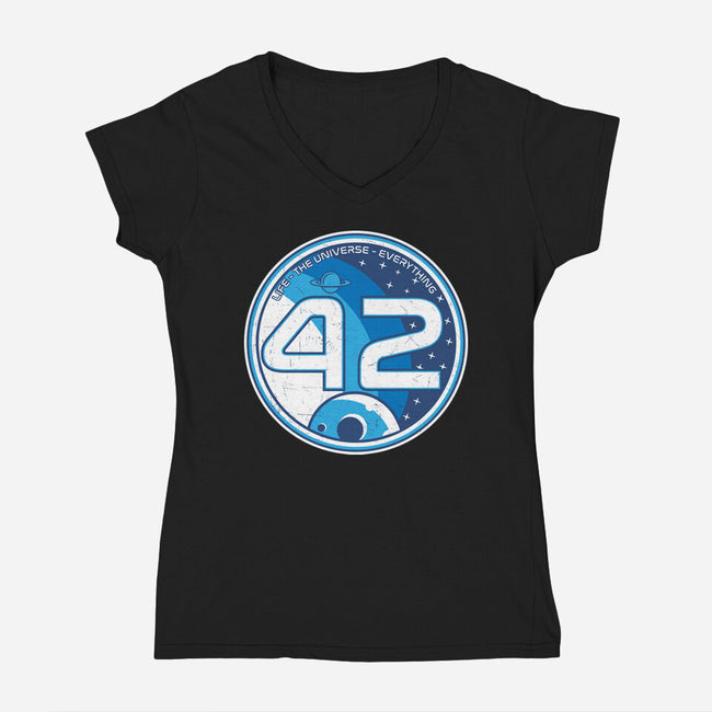 42 The Ultimate Answer-Womens-V-Neck-Tee-CarloJ1956