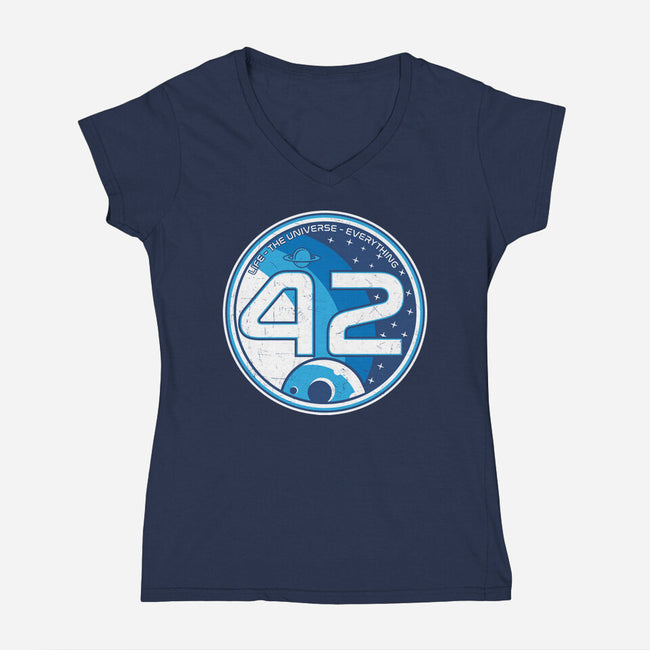 42 The Ultimate Answer-Womens-V-Neck-Tee-CarloJ1956