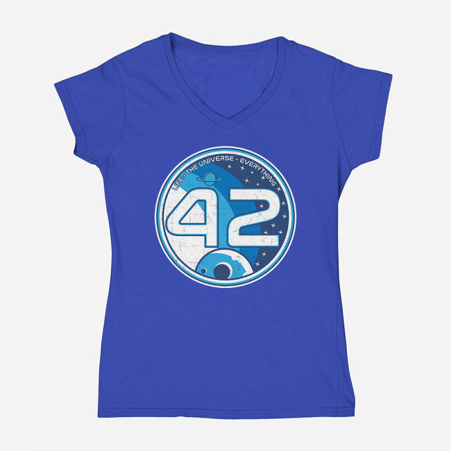 42 The Ultimate Answer-Womens-V-Neck-Tee-CarloJ1956