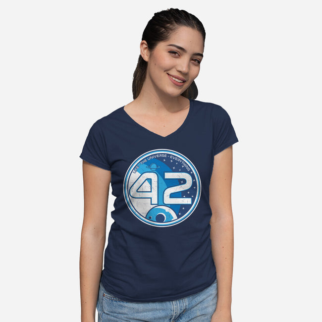 42 The Ultimate Answer-Womens-V-Neck-Tee-CarloJ1956
