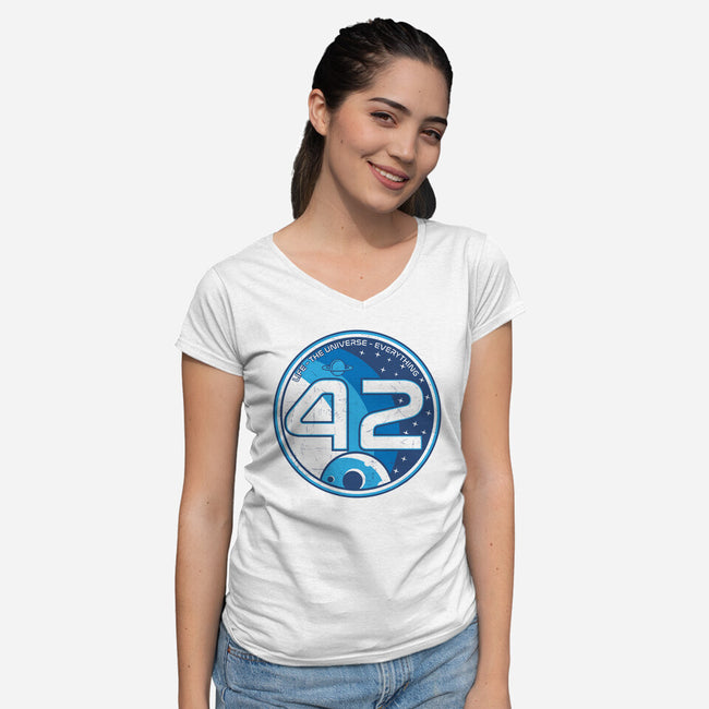 42 The Ultimate Answer-Womens-V-Neck-Tee-CarloJ1956