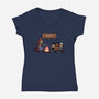 Scary Lights-Womens-V-Neck-Tee-fanfabio