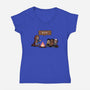 Scary Lights-Womens-V-Neck-Tee-fanfabio