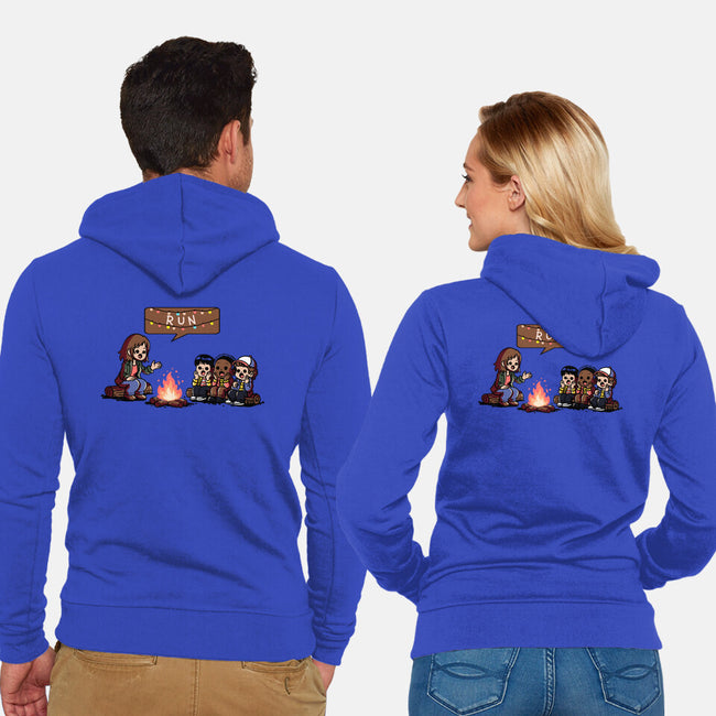 Scary Lights-Unisex-Zip-Up-Sweatshirt-fanfabio