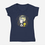 Snoopy's Moon-Womens-V-Neck-Tee-turborat14