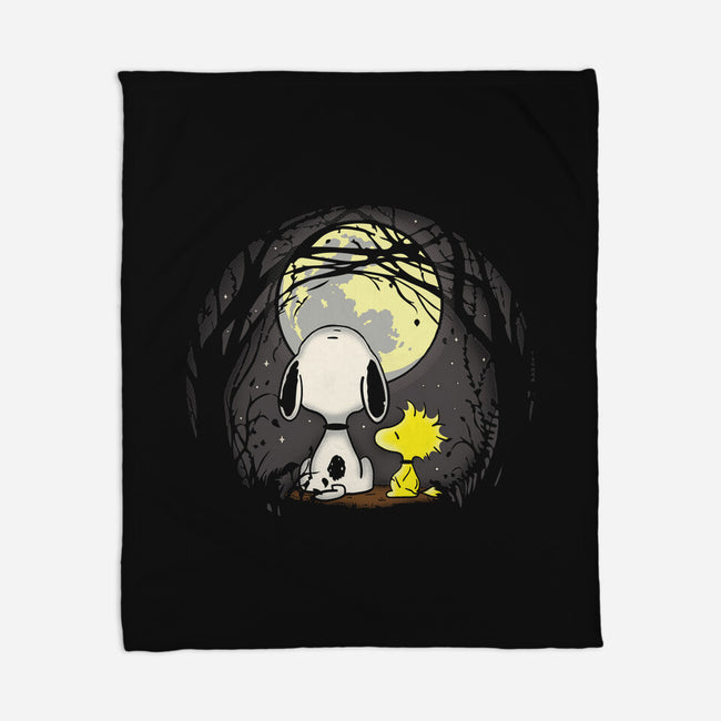Snoopy's Moon-None-Fleece-Blanket-turborat14