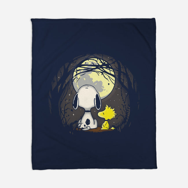Snoopy's Moon-None-Fleece-Blanket-turborat14