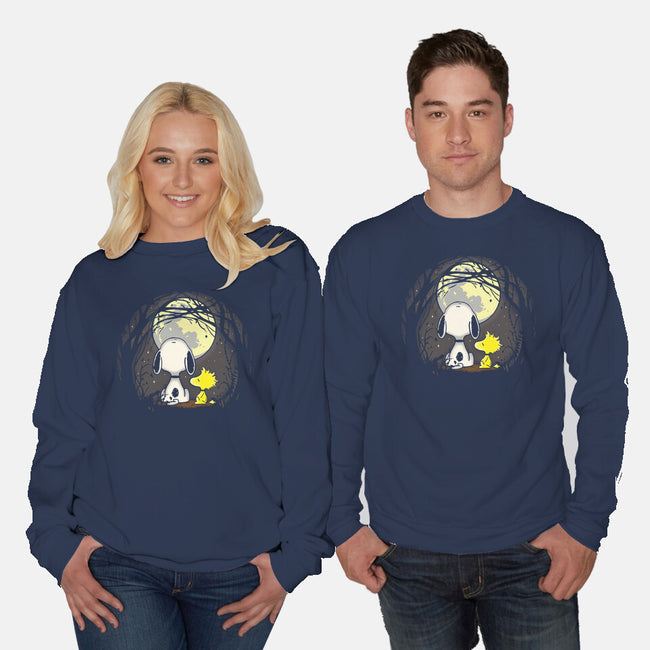 Snoopy's Moon-Unisex-Crew Neck-Sweatshirt-turborat14