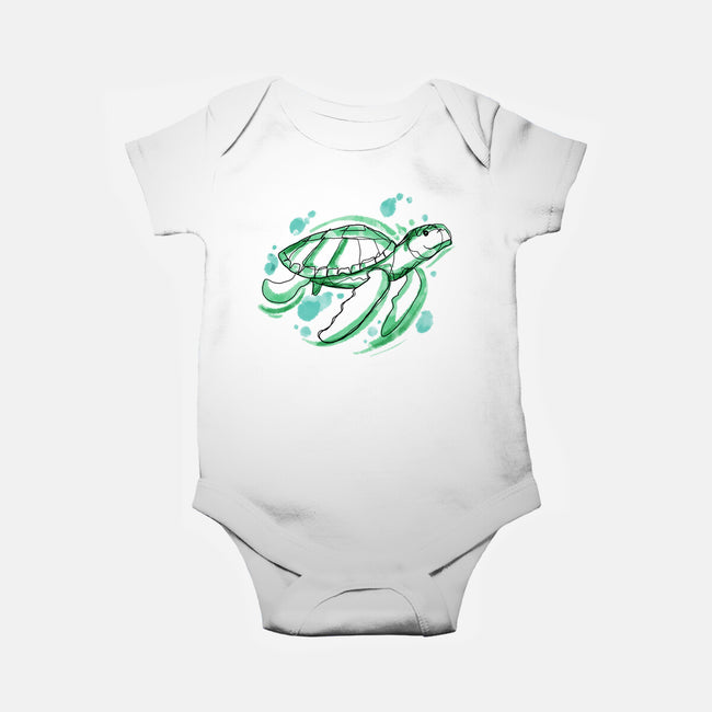Turtle Watercolor-Baby-Basic-Onesie-ellr