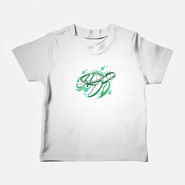 Turtle Watercolor-Baby-Basic-Tee-ellr