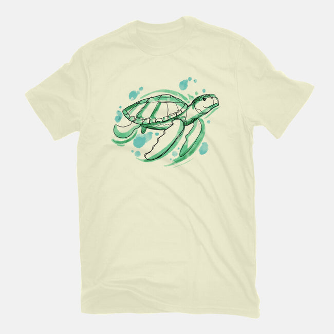 Turtle Watercolor-Mens-Basic-Tee-ellr