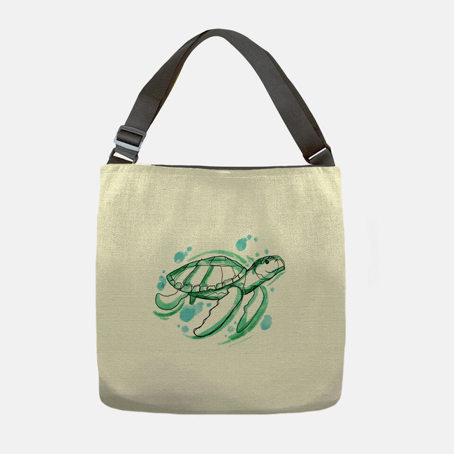Turtle Watercolor-None-Adjustable Tote-Bag-ellr