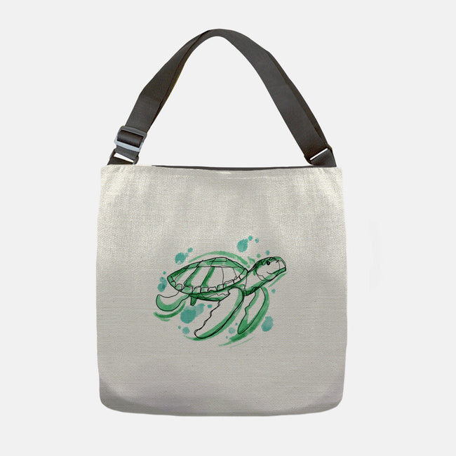 Turtle Watercolor-None-Adjustable Tote-Bag-ellr