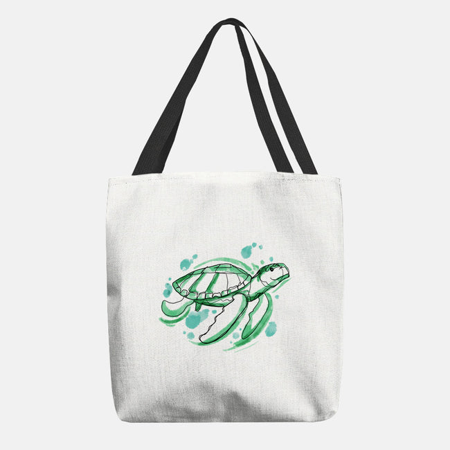 Turtle Watercolor-None-Basic Tote-Bag-ellr