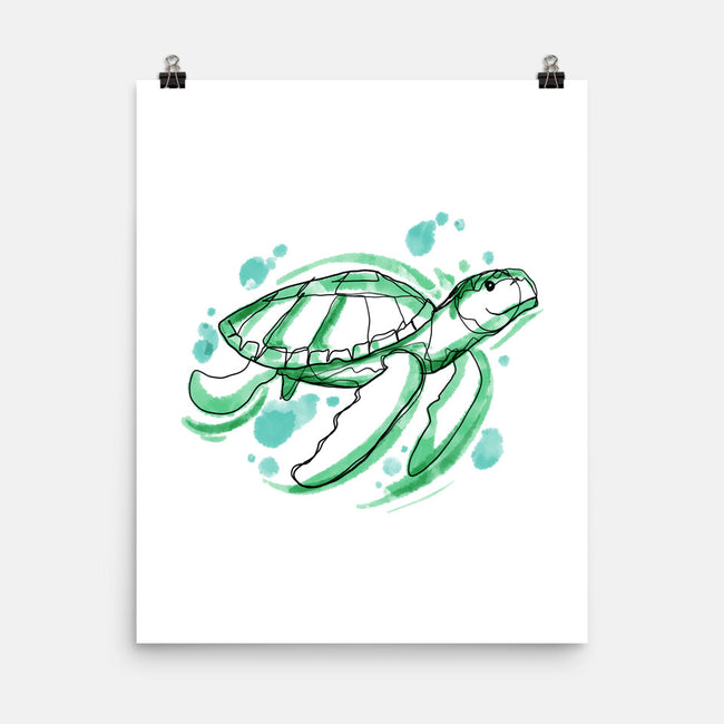Turtle Watercolor-None-Matte-Poster-ellr