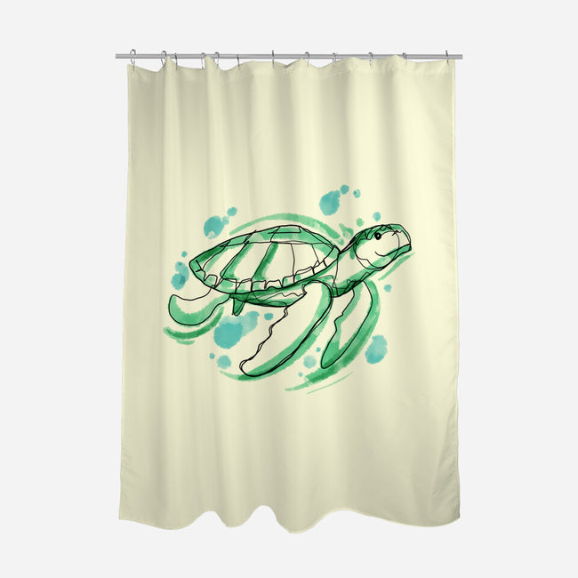 Turtle Watercolor-None-Polyester-Shower Curtain-ellr