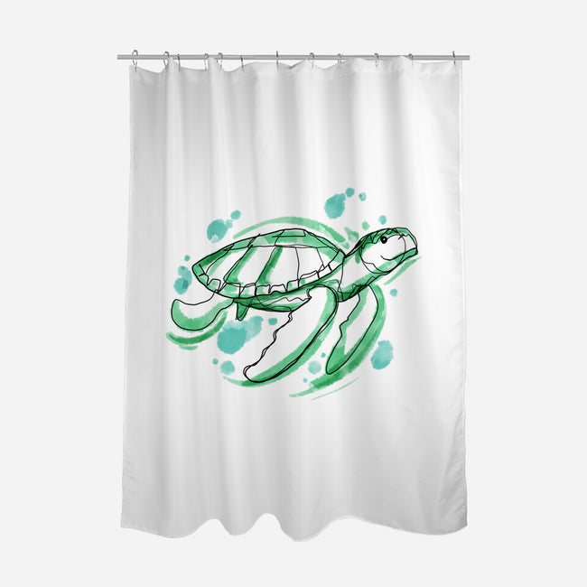 Turtle Watercolor-None-Polyester-Shower Curtain-ellr