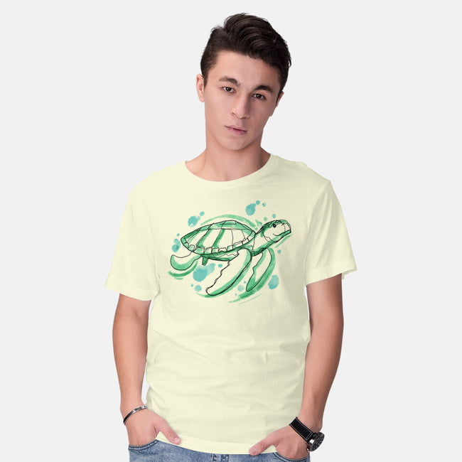 Turtle Watercolor-Mens-Basic-Tee-ellr
