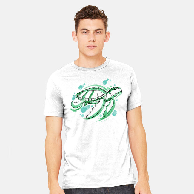 Turtle Watercolor-Mens-Heavyweight-Tee-ellr