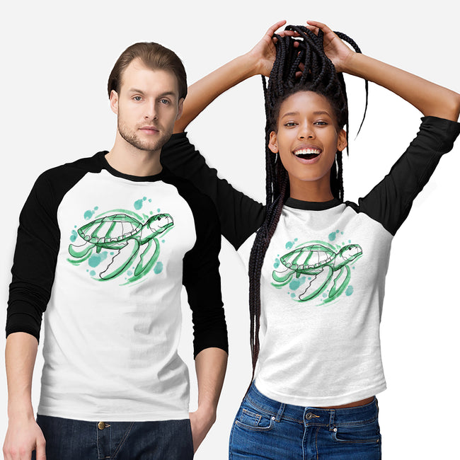 Turtle Watercolor-Unisex-Baseball-Tee-ellr