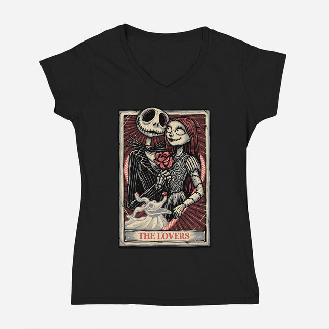 The Love Before The Nightmare-Womens-V-Neck-Tee-glitchygorilla