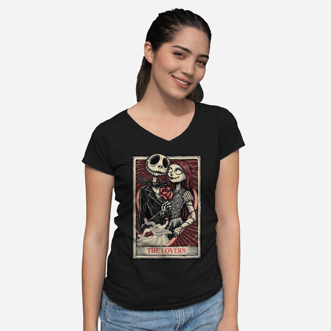 The Love Before The Nightmare-Womens-V-Neck-Tee-glitchygorilla