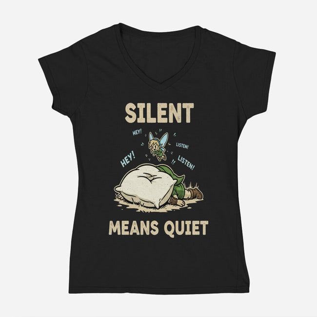 Silent Means Quiet-Womens-V-Neck-Tee-LILIVIA