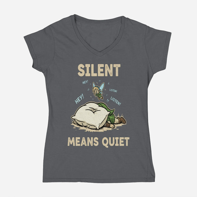 Silent Means Quiet-Womens-V-Neck-Tee-LILIVIA