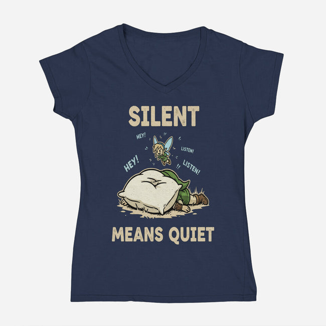 Silent Means Quiet-Womens-V-Neck-Tee-LILIVIA