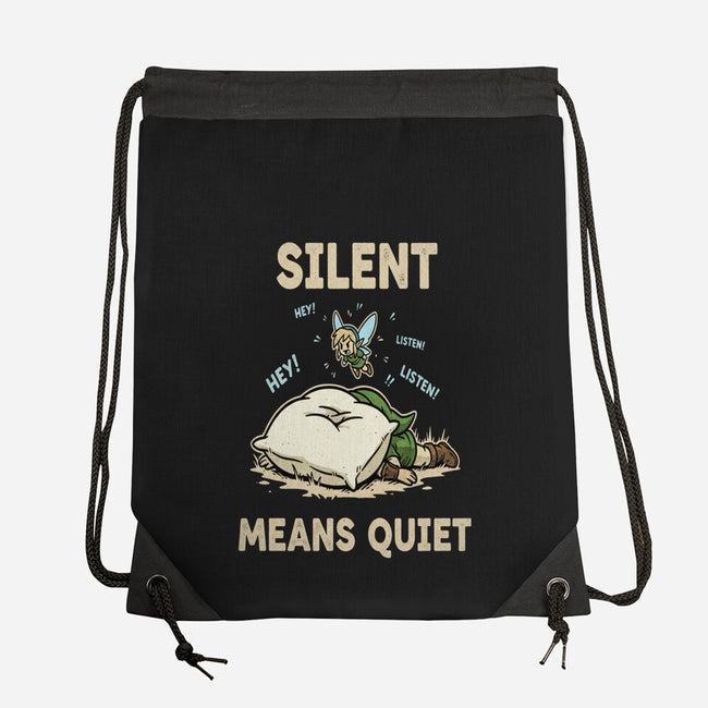 Silent Means Quiet-None-Drawstring-Bag-LILIVIA